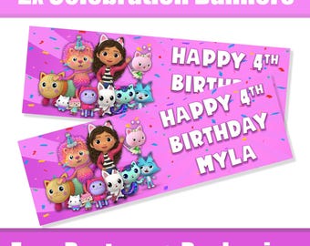 Personalised Gabby Birthday Banners / Celebration Banners
