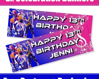 Personalised K..pop Hunter Demon Birthday Banners / Celebration Banners