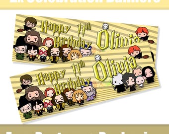 Personalised Harry Pott Birthday Banners / Celebration Banners
