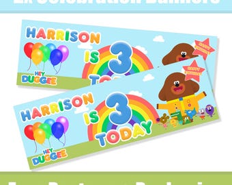 Personalised Dugie Birthday Banners / Celebration Banners