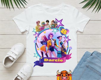Personalised Huntrix Character Celebration t-shirt Any Name Number