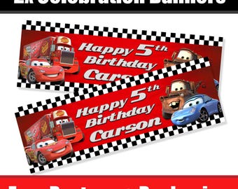 Personalised Car Birthday Banners / Celebration Banners