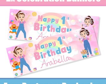 Personalised Ms. Rachel Birthday Banners / Celebration Banners