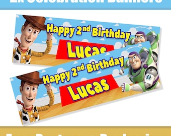 Personalised Toy Birthday Banners / Celebration Banners