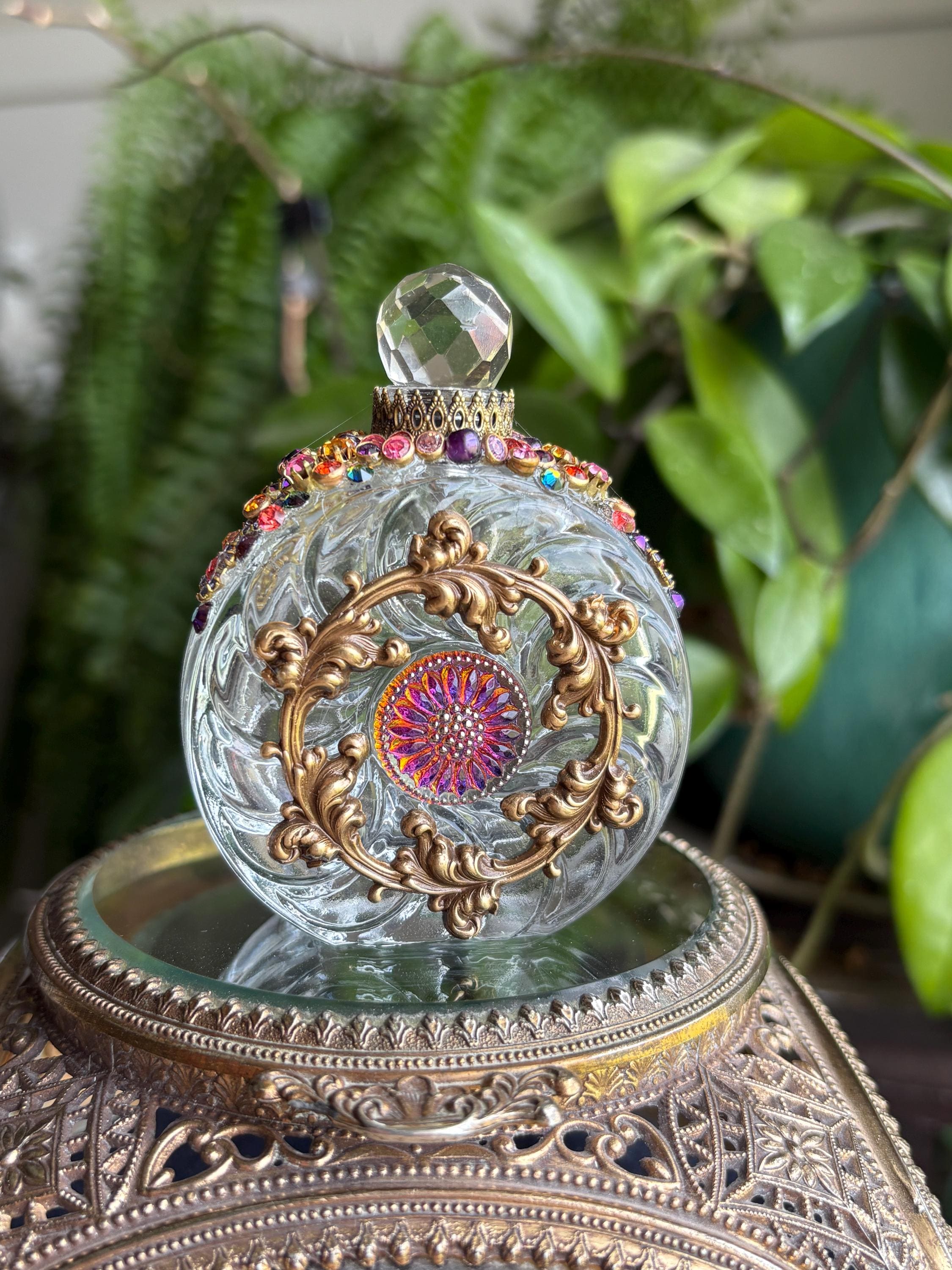 Vintage Czech Purple Perfume Bottle - Etsy