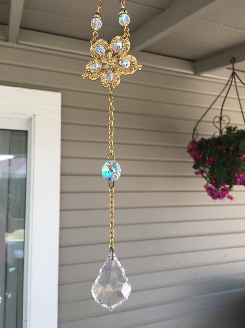 Flower Sun Catcher Healing Crystal Rainbow Catcher Crystal Sun Catcher