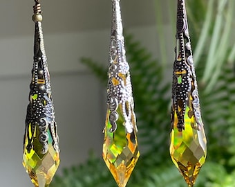 Light Topaz Swarovski 8611 Eiszapfen-Kristallhalskette
