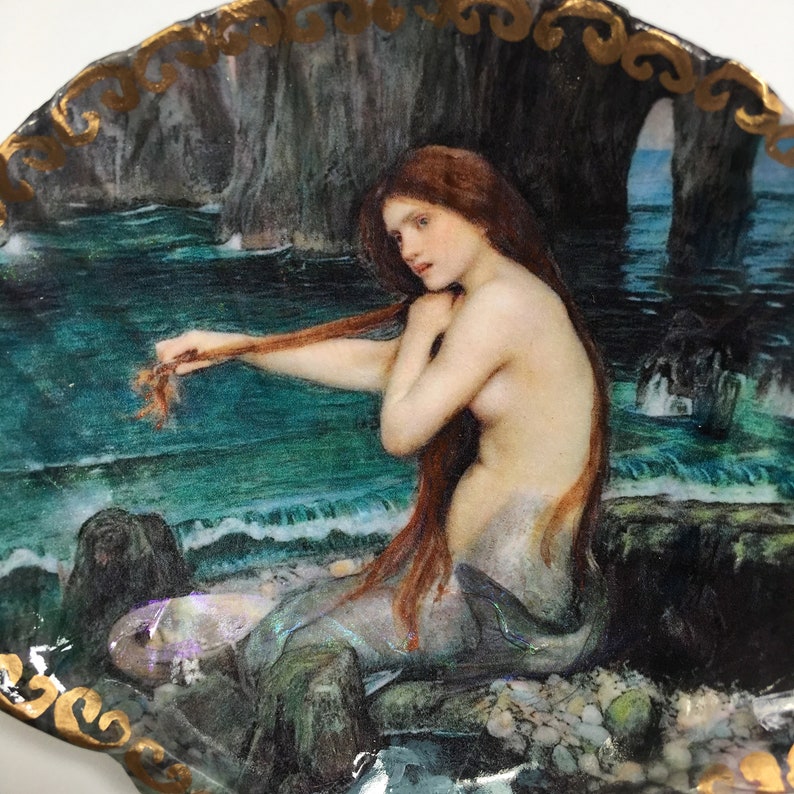 Ring Dish Shell Jewelry Dish Mermaid By John William Waterhouse Trinket Dish