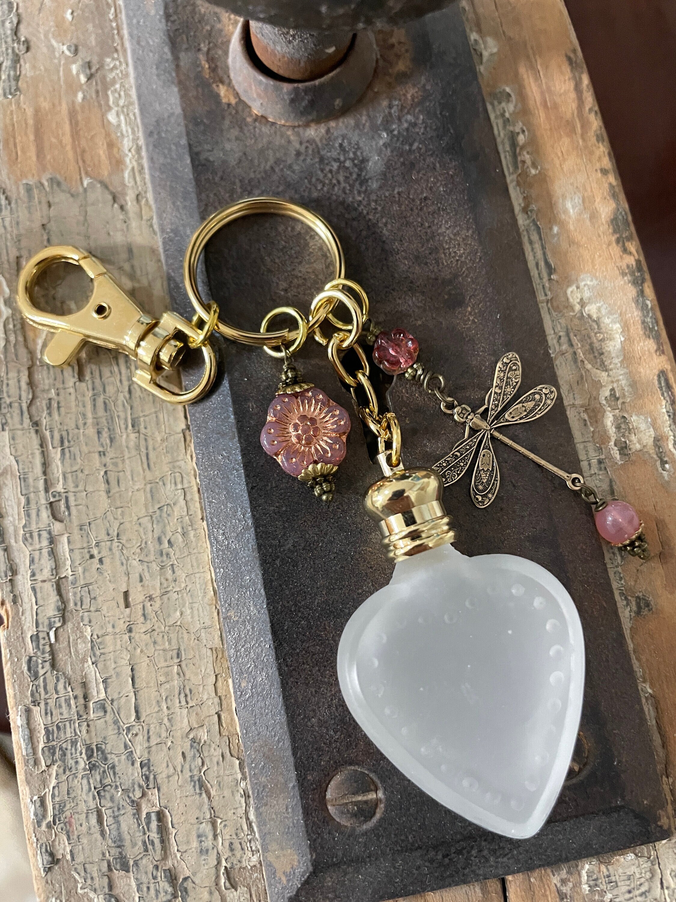 Keychain Dragonfly Perfume Bottle Keychain