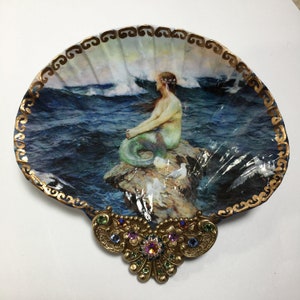 Mermaid  Jewelry Shell Dish, Alter Dish