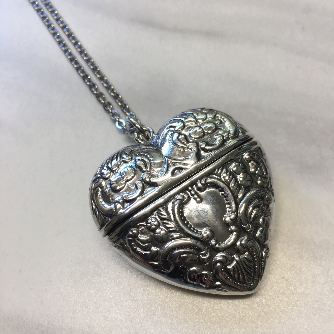 Victorian Heart Pendant Sterling Silver 925 Hollow Pendant Etsy