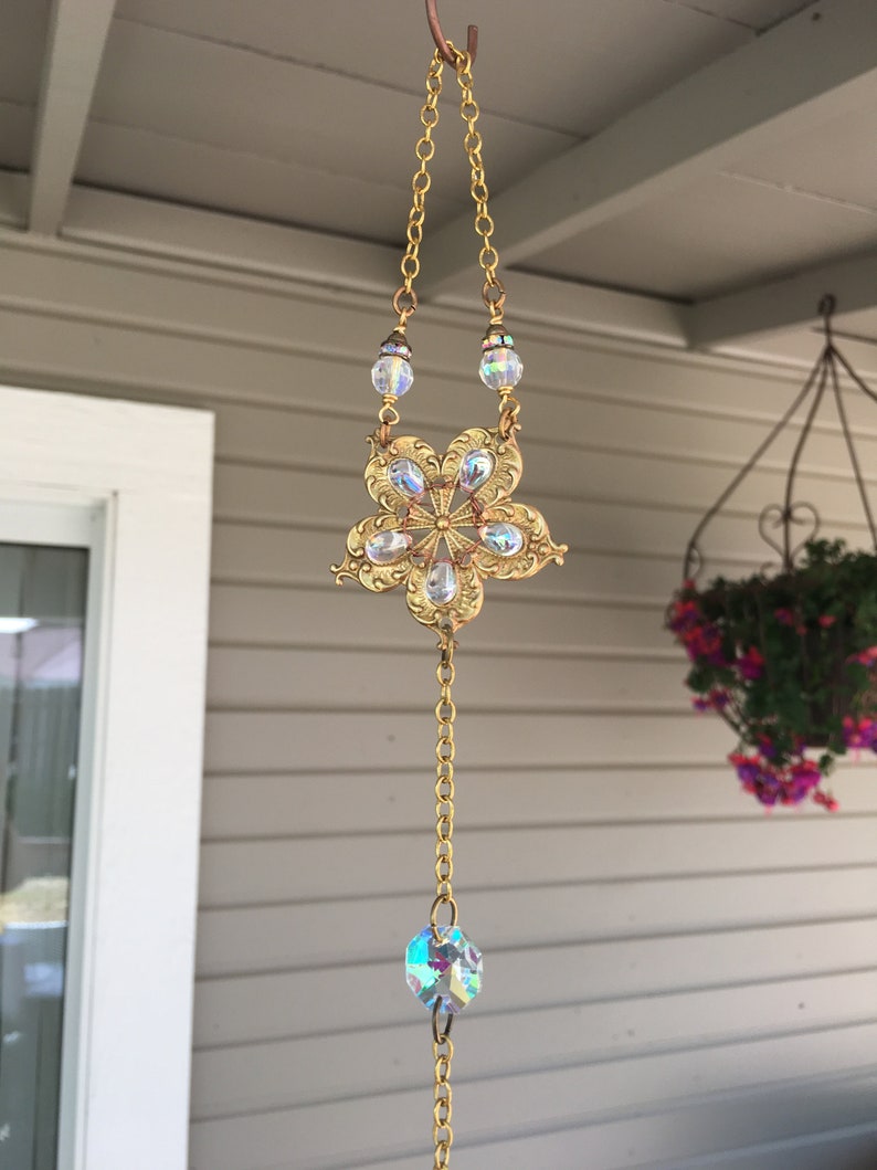 Flower Sun Catcher Healing Crystal Rainbow Catcher Crystal Sun Catcher