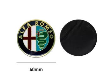 40mm Car Steering Wheel Badge Sticker Aluminum Emblem Decorate Decal For Alfa Romeo Giulia Stelvio MiTo Giulietta Tonale ALFA 40mm gold