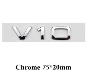 3D-ABS Buchstaben Logo Auto Fender Seitenaufkleber Abzeichen Emblem für A6 A7 A8 S4 S5 S6 S7 S8 RS4 RS5 RS6 RS7 Chrom V10