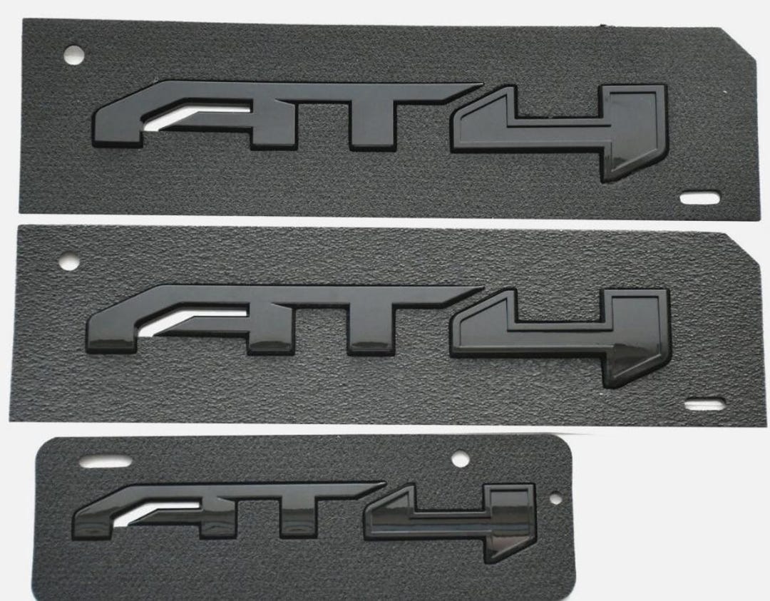 Led At4 Emblems Set AT4 Emblem Side Door Rear Tailgate Badge for 2019-2021 Sierra Black ...