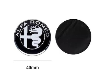 40mm Car Steering Wheel Badge Sticker Aluminum Emblem Decorate Decal For Alfa Romeo Giulia Stelvio MiTo Giulietta Tonale ALFA 4C