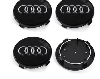 4PCS Audi Hub Caps Car Wheel Center Caps For Audi 60mm Black