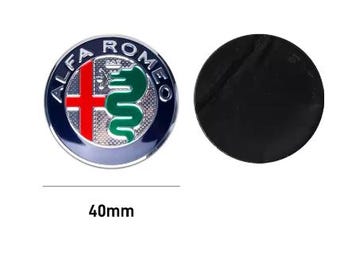 40mm Car Steering Wheel Badge Sticker Aluminum Emblem Decorate Decal For Alfa Romeo Giulia Stelvio MiTo Giulietta Tonale ALFA 40mm blue