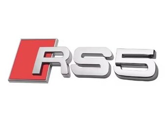 3D ABS Car Body Hinten Stamm Aufkleber Abzeichen Dekoration Zubehör für Audi Silber RS5 Emblem