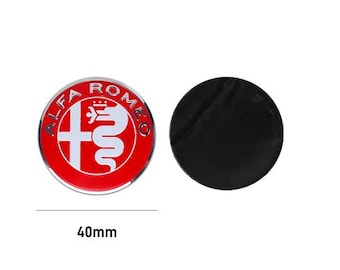 40mm Car Steering Wheel Badge Sticker Aluminum Emblem Decorate Decal For Alfa Romeo Giulia Stelvio MiTo Giulietta Tonale ALFA 4C 40mm red