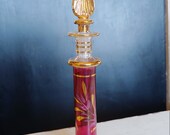 Vintage Cranberry Pink Egyptian Blown Glass Perfume Incense Bottle Vial Dropper