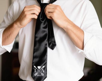 Custom Logo Men's Tie, Personalized Necktie for Groom & Groomsmen, Wedding Keepsake Gift, Business Gift for Men