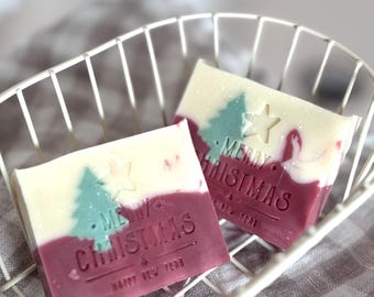 Natürliche handwerkliche handgemachte Seife kalte Presse Weihnachtsgeschenk Strumpf Stuffer