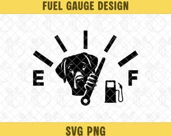 Labrador Fuel Gauge SVG PNG, Gas Cap Design Clipart, Gas Gauge Vector, Digital Download.