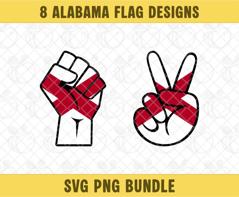 Alabama Flag SVG PNG Bundle, Alabama Flag Clipart, Alabama Map Vector ...