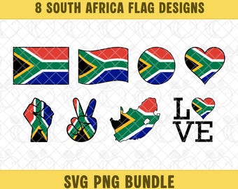 Pacchetto SVG PNG della bandiera del Sudafrica, Clipart della bandiera del Sudafrica, Vettore della mappa del Sudafrica, Amore per il Sudafrica, Download digitale.