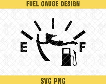 Fuel Gauge SVG PNG, Gas Needle Clipart, Gas Gauge Vector, Digital Download.