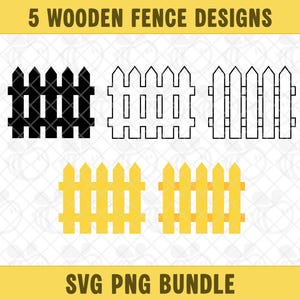 Picket Fence SVG PNG Bundle, Fence Clipart, Fence Vector, Fence Print, Fence Cut File, Digital Download.