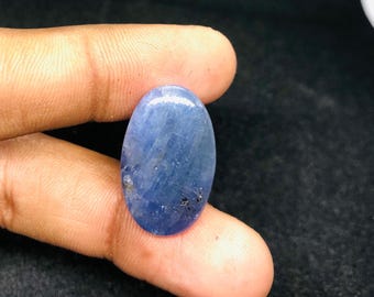 30.80ct Natural Tanzanite Cabochon, Blue Violet Oval Gemstone, December Birthstone