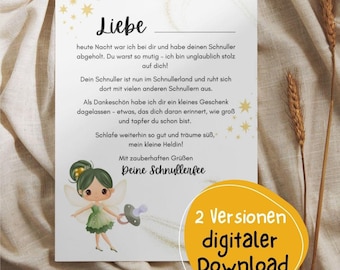 May include: A greeting card with the word "Liebe" at the top, featuring a fairy illustration and text in German. The card is on a beige fabric background, with a yellow circle that says "2 digital downloads".