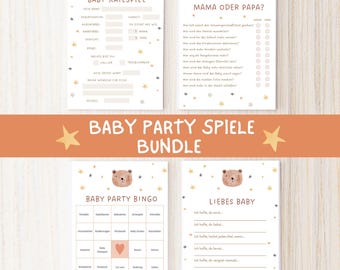 Baby Shower Games Bundle | Printable Games | Guessing Games, Bingo & Wishes | Digital Download | Baby Shower Template