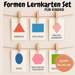 Shapes Flashcards for Children – Geometric Figures Poster PDF, Kindergarten & School Learning Material, Montessori Shapes Set, Digital Download