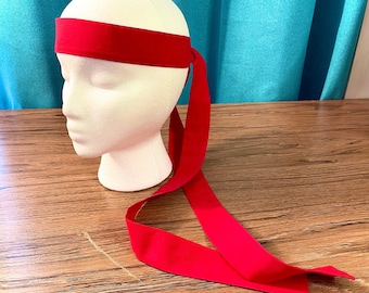 Rotes Baumwolle Haarband: Langes Ryu, Rambo Style Cosplay Haarband