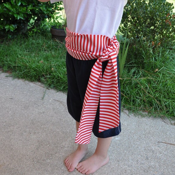 Pirate Sash Red and White Stripes. Pirate Belt. Striped Belt. Stripe Sash.