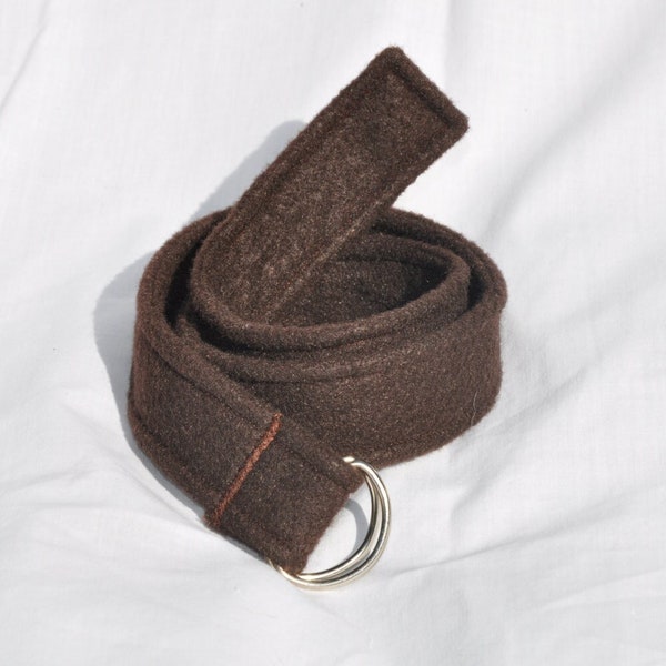 Child Costume Belt.  Brown Children's Belt.  Cowboy Holster Belt. Felt belt. Soft D-Ring belt.