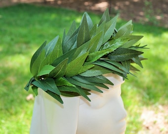 Leaf Crown, Garland, Wreath Headpiece; "Laurel Leaf". Olive Leaf Crown. Foliage Crown. Head Garland. Gold Leaf Crown.