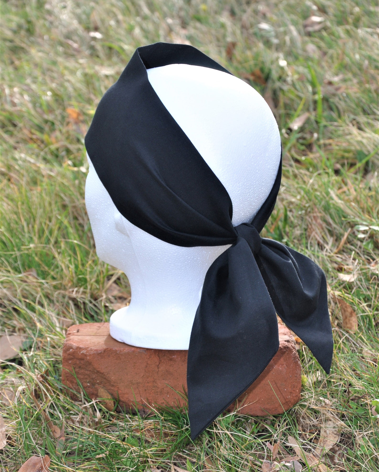 Black Pirate Head Scarf. Cotton Head Scarf. Pirate Bandana. | Etsy