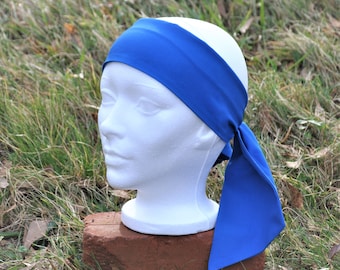 Blaues Baumwoll Piraten Kopftuch: Bandana Kopftuch