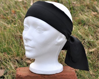 Schwarzes Baumwollkopftuch: Piraten-Bandana-Kopftuch