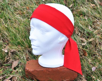 赤いコットン製海賊ヘッドスカーフ：バンダナヘッドラップ - Etsy 日本