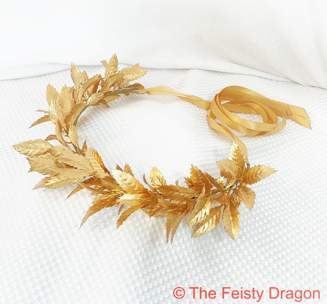 Gold Leaf Crown. Greek Laurel Crown. Golden Leaf Crown Headpiece. Roman