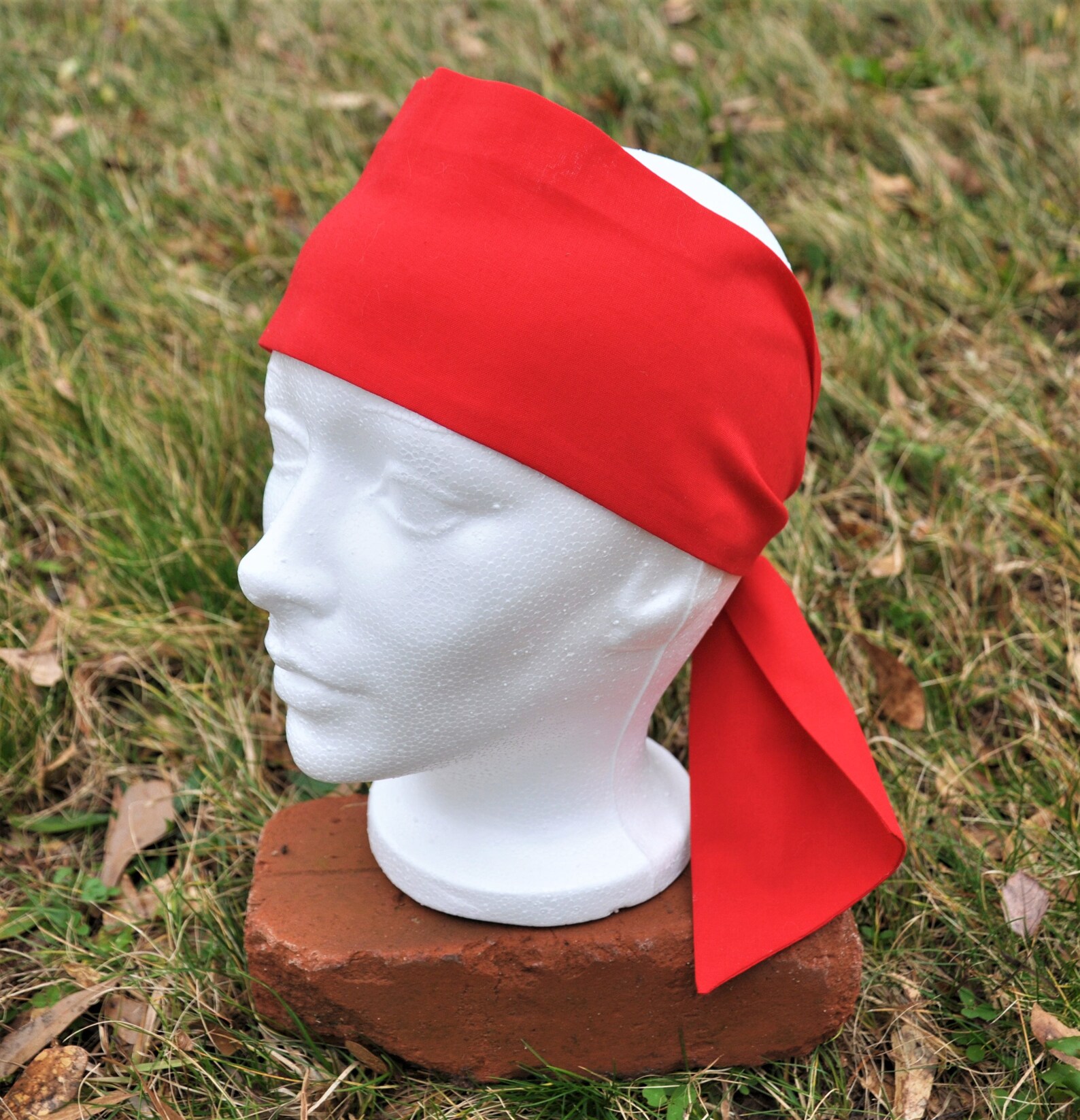Red Pirate Head Scarf. Cotton Head Scarf. Pirate Bandana. Etsy