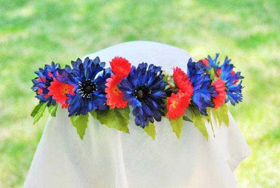 dark blue flower crown
