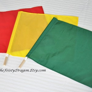 Single Solid Color Flag on Pole. Race Track Flags. Race Flag. Toy Flag. Play Race Flag.