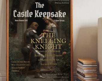 Kneeling Knight Print – Knight and Maiden - Renaissance Decor