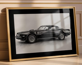 Pontiac Firebird Trans AM Poster - Charcoal Style Muscle Car Art